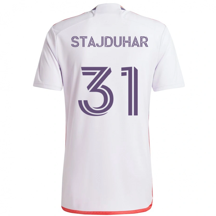 Danxen Herren Mason Stajduhar #31 Weiß Lila Auswärtstrikot Trikot 2025/26 T-Shirt Österreich