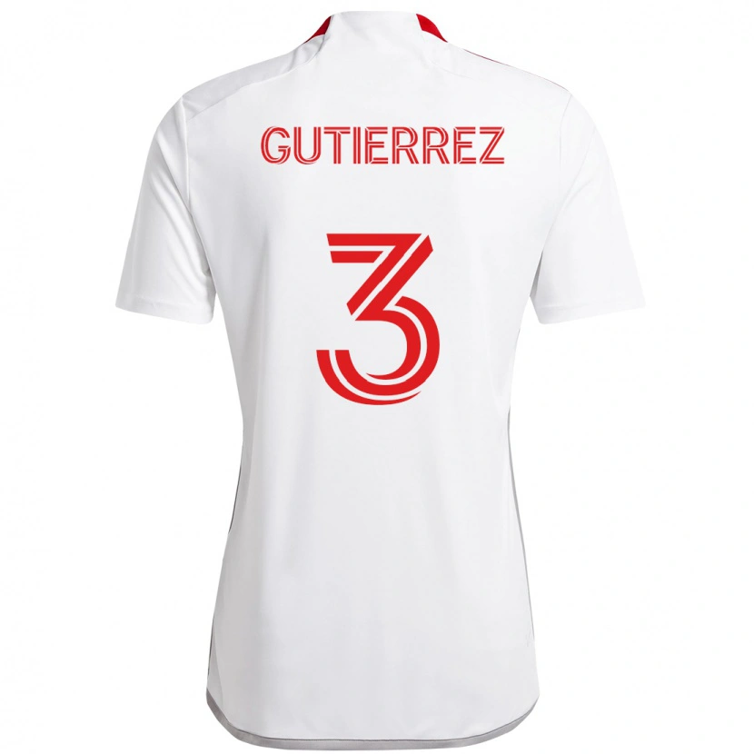 Danxen Herren Cristián Gutiérrez #3 Weiß Rot Auswärtstrikot Trikot 2025/26 T-Shirt Österreich