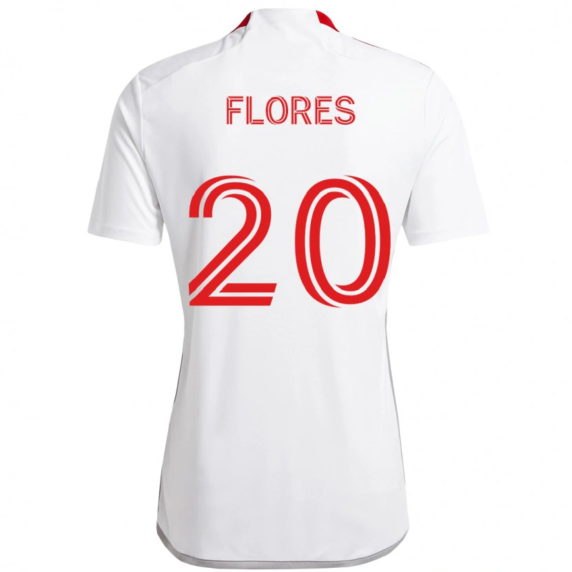 Danxen Herren Deybi Flores #20 Weiß Rot Auswärtstrikot Trikot 2025/26 T-Shirt Österreich