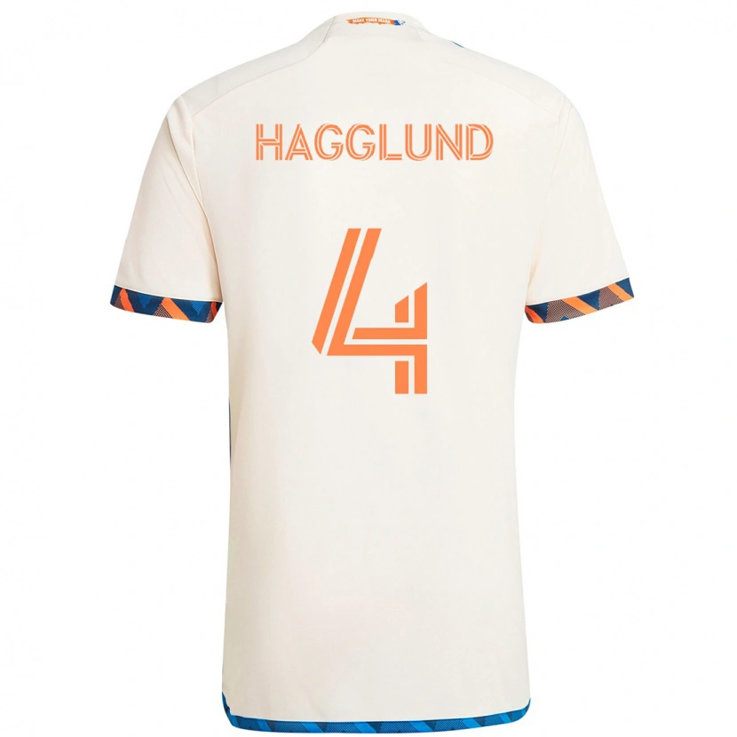Danxen Herren Nick Hagglund #4 Weiß Blau Orange Auswärtstrikot Trikot 2025/26 T-Shirt Österreich