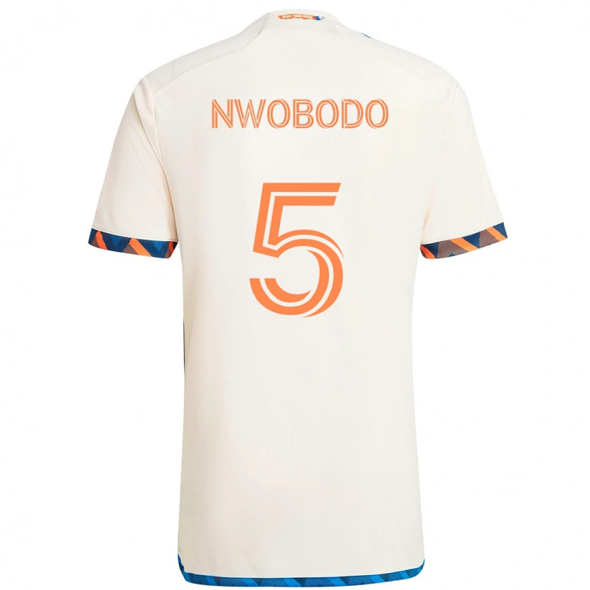Danxen Herren Obinna Nwobodo #5 Weiß Blau Orange Auswärtstrikot Trikot 2025/26 T-Shirt Österreich
