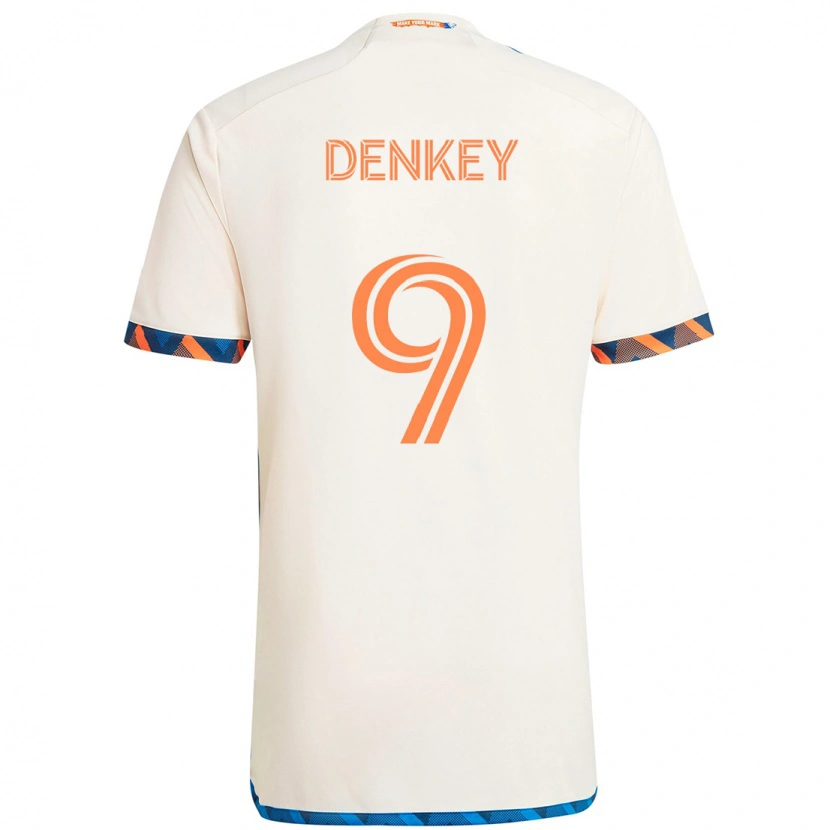 Danxen Herren Kévin Denkey #9 Weiß Blau Orange Auswärtstrikot Trikot 2025/26 T-Shirt Österreich