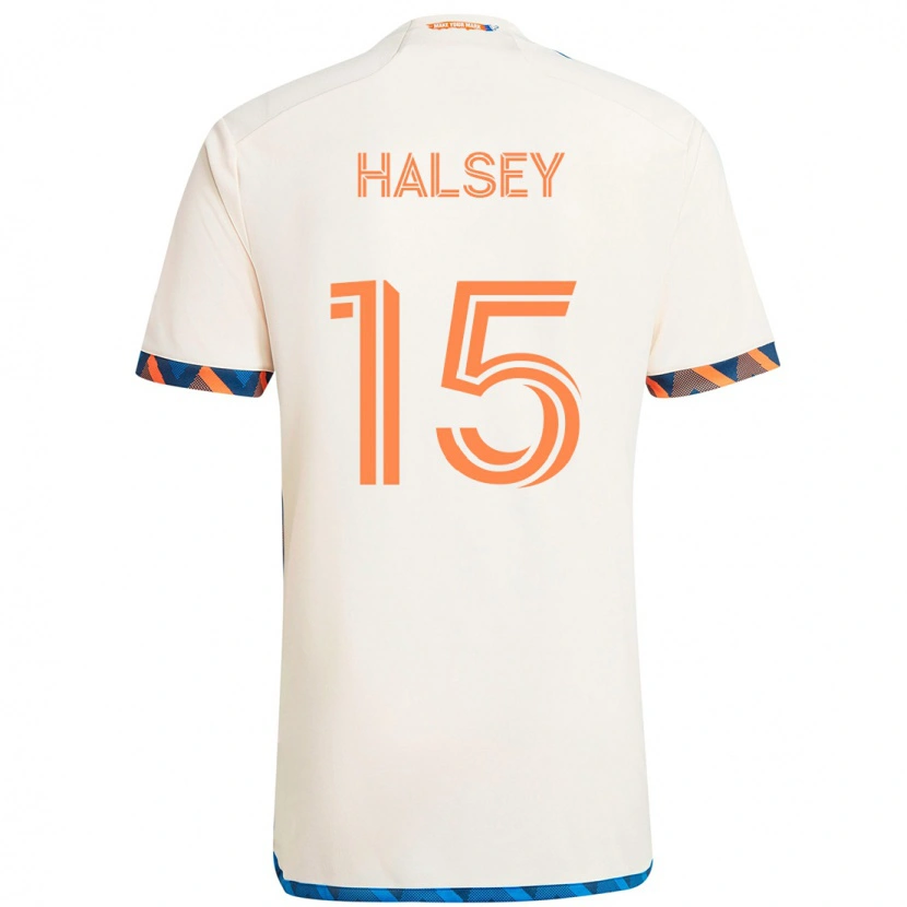 Danxen Herren Bret Halsey #15 Weiß Blau Orange Auswärtstrikot Trikot 2025/26 T-Shirt Österreich