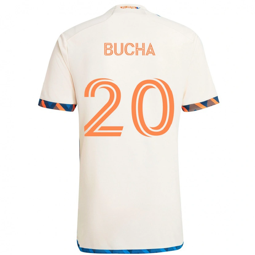 Danxen Herren Pavel Bucha #20 Weiß Blau Orange Auswärtstrikot Trikot 2025/26 T-Shirt Österreich
