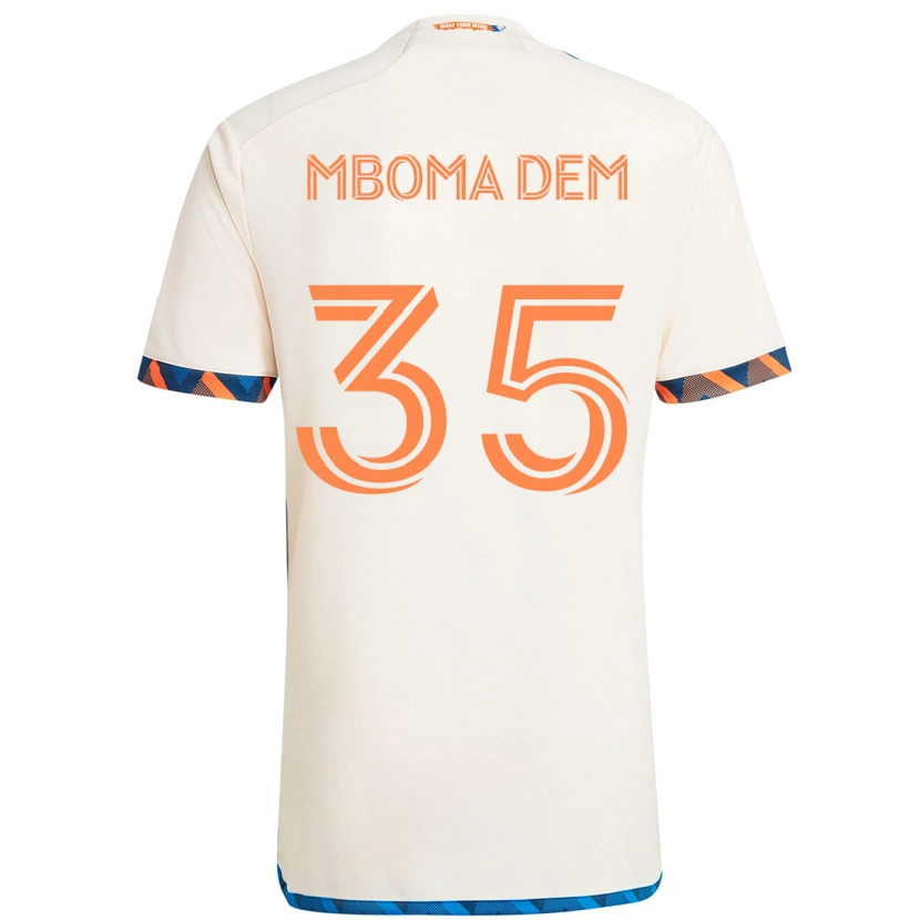 Danxen Herren Kenji Mboma Dem #35 Weiß Blau Orange Auswärtstrikot Trikot 2025/26 T-Shirt Österreich