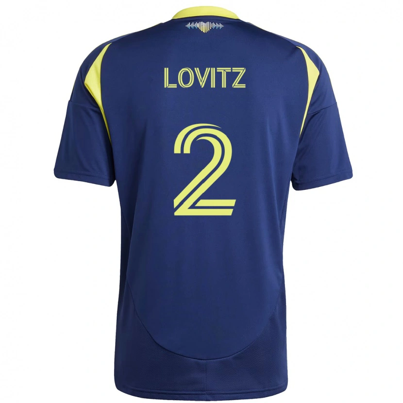 Danxen Herren Daniel Lovitz #2 Marineblau Gelb Auswärtstrikot Trikot 2025/26 T-Shirt Österreich