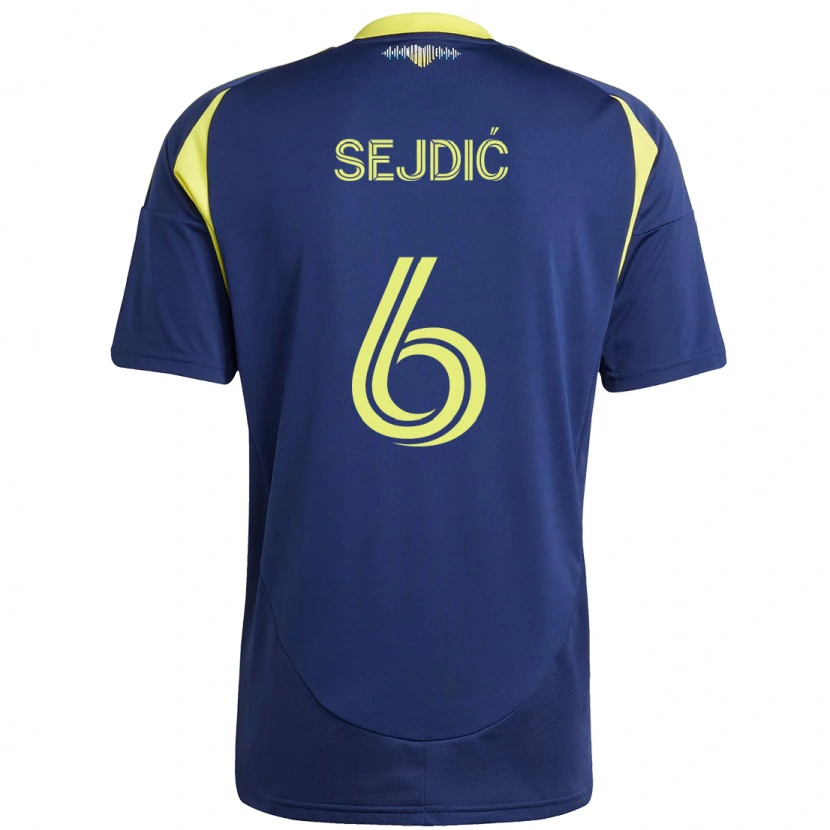 Danxen Herren Amar Sejdić #6 Marineblau Gelb Auswärtstrikot Trikot 2025/26 T-Shirt Österreich