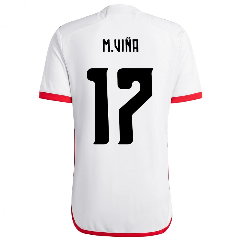 Danxen Herren Matías Viña #17 Weiß Rot Auswärtstrikot Trikot 2025/26 T-Shirt Österreich