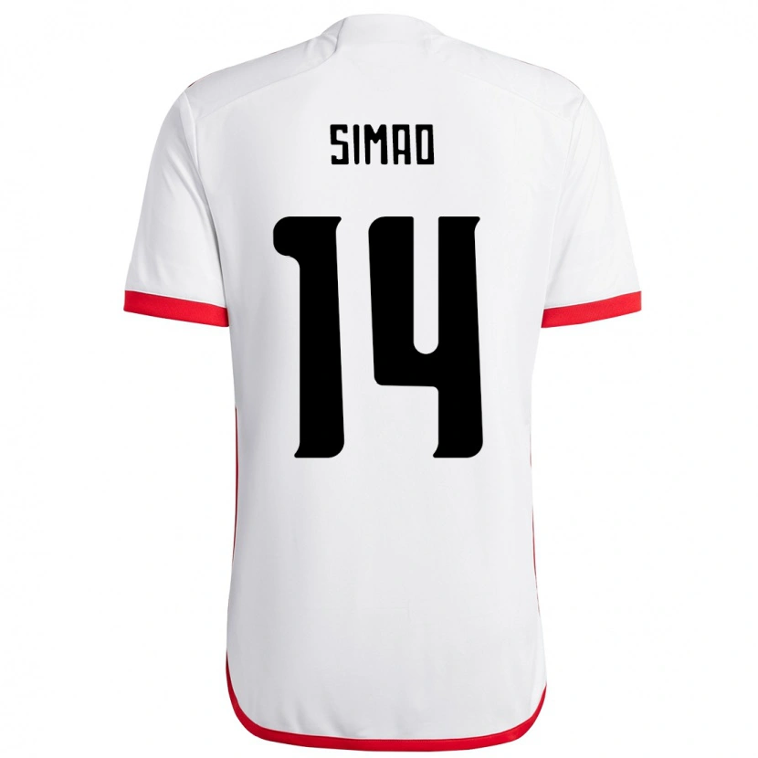 Danxen Herren Samhia Simao #14 Weiß Rot Auswärtstrikot Trikot 2025/26 T-Shirt Österreich