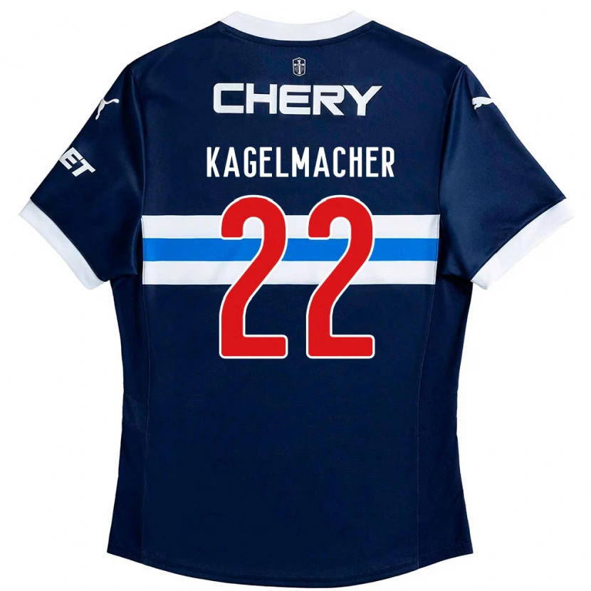 Danxen Herren Gary Kagelmacher #22 Königsblau Weiß Auswärtstrikot Trikot 2025/26 T-Shirt Österreich
