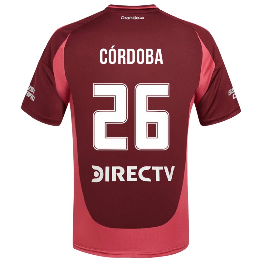 Danxen Herren Sol Córdoba #26 Burgunder Magenta Auswärtstrikot Trikot 2025/26 T-Shirt Österreich