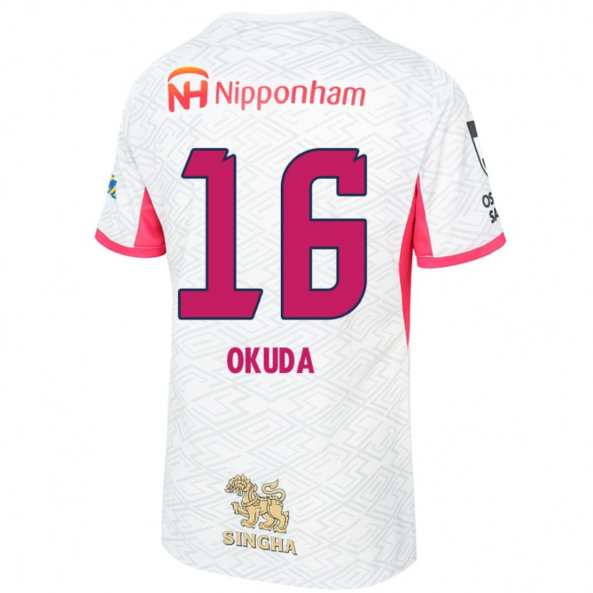 Danxen Herren Hayato Okuda #16 Weiß Sakura Rosa Auswärtstrikot Trikot 2025/26 T-Shirt Österreich