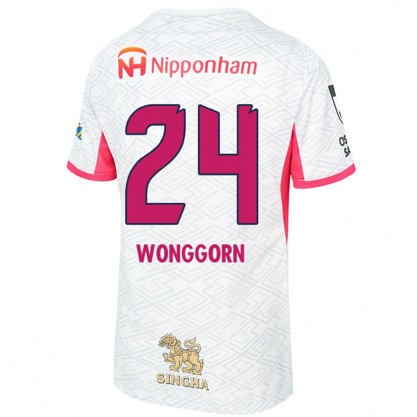 Danxen Herren Jaroensak Wonggorn #24 Weiß Sakura Rosa Auswärtstrikot Trikot 2025/26 T-Shirt Österreich