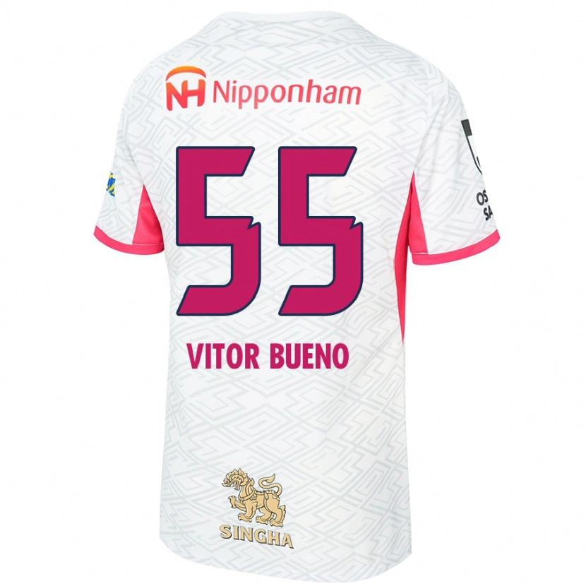 Danxen Herren Vitor Bueno #55 Weiß Sakura Rosa Auswärtstrikot Trikot 2025/26 T-Shirt Österreich