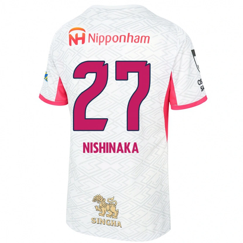 Danxen Herren Maho Nishinaka #27 Weiß Sakura Rosa Auswärtstrikot Trikot 2025/26 T-Shirt Österreich