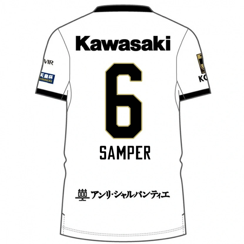 Danxen Herren Sergi Samper #6 Weiß Schwarz Auswärtstrikot Trikot 2025/26 T-Shirt Österreich