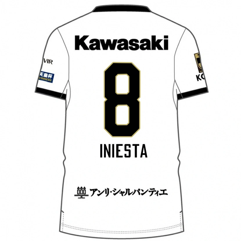 Danxen Herren Andres Iniesta #8 Weiß Schwarz Auswärtstrikot Trikot 2025/26 T-Shirt Österreich