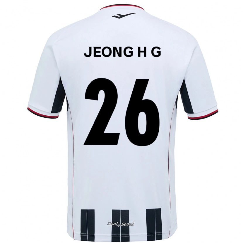 Danxen Herren Jeong Hyun-Gyeong #26 Weiß Schwarz Auswärtstrikot Trikot 2025/26 T-Shirt Österreich