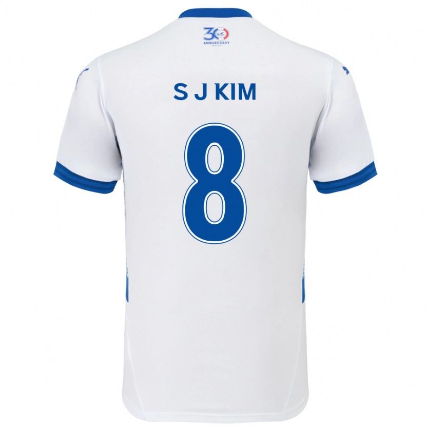 Danxen Herren Ji-Sung Kim #8 Weiß Königsblau Auswärtstrikot Trikot 2025/26 T-Shirt Österreich