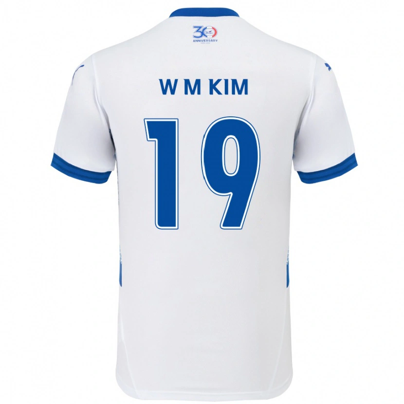 Danxen Herren Min-Woo Kim #19 Weiß Königsblau Auswärtstrikot Trikot 2025/26 T-Shirt Österreich