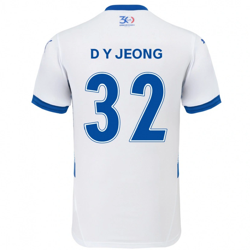 Danxen Herren Dong-Yun Jeong #32 Weiß Königsblau Auswärtstrikot Trikot 2025/26 T-Shirt Österreich