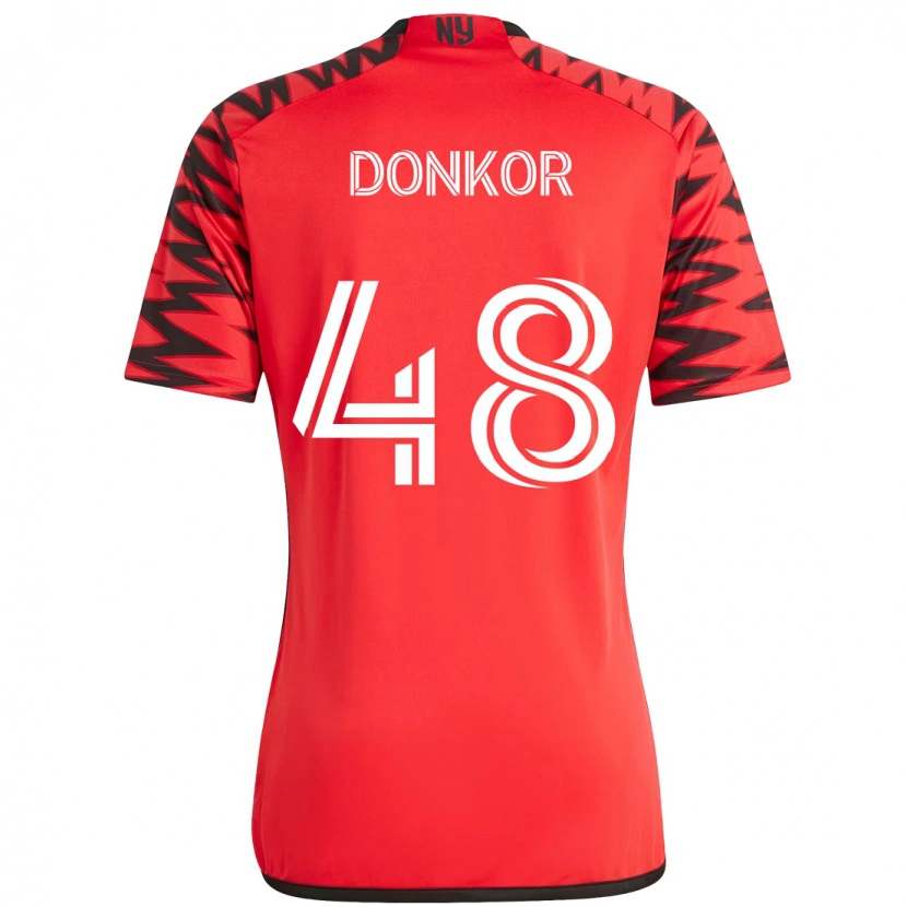Danxen Damen Ronald Donkor #48 Rot Schwarz Heimtrikot Trikot 2025/26 T-Shirt Österreich