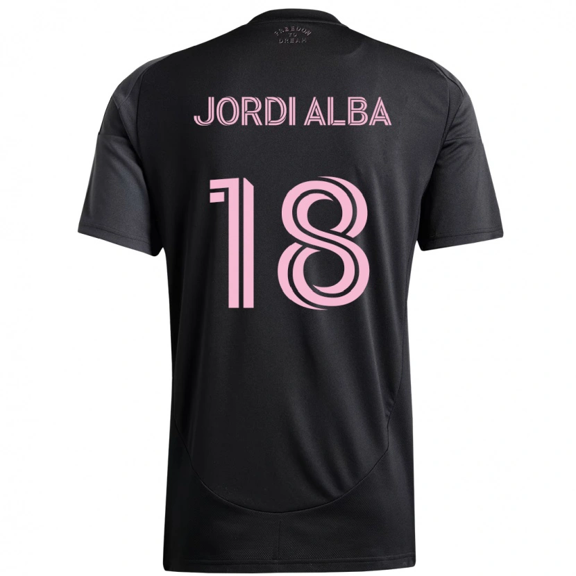 Danxen Damen Jordi Alba #18 Schwarz Rosa Auswärtstrikot Trikot 2025/26 T-Shirt Österreich
