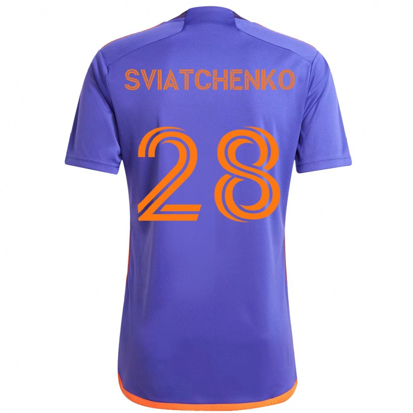 Danxen Damen Erik Sviatchenko #28 Lila Orange Auswärtstrikot Trikot 2025/26 T-Shirt Österreich
