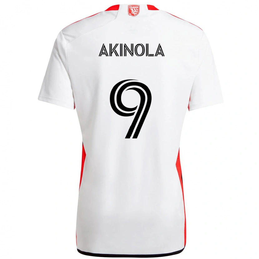 Danxen Damen Ayo Akinola #9 Weiß Rot Auswärtstrikot Trikot 2025/26 T-Shirt Österreich