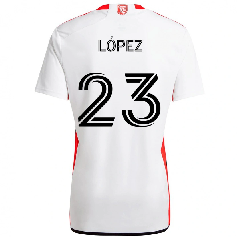 Danxen Damen Hernán López #23 Weiß Rot Auswärtstrikot Trikot 2025/26 T-Shirt Österreich