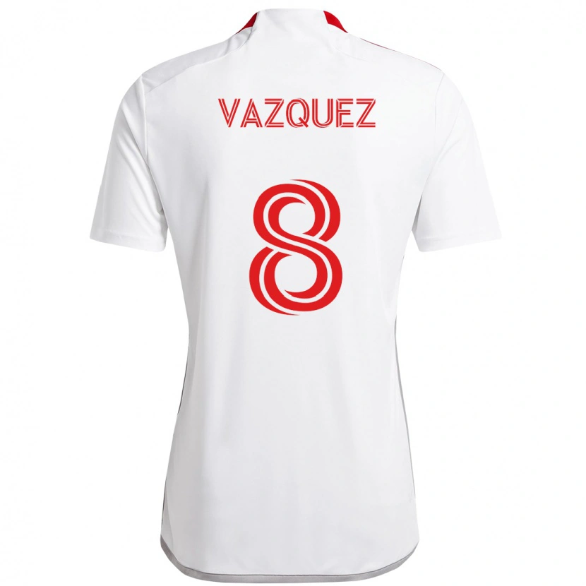 Danxen Damen Víctor Vázquez #8 Weiß Rot Auswärtstrikot Trikot 2025/26 T-Shirt Österreich