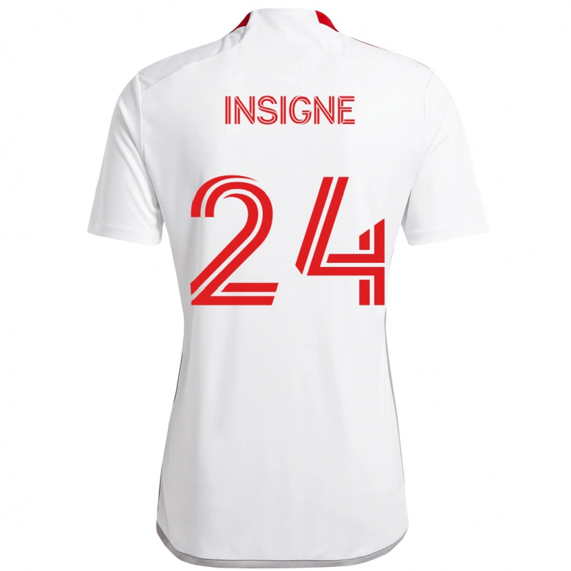 Danxen Damen Lorenzo Insigne #24 Weiß Rot Auswärtstrikot Trikot 2025/26 T-Shirt Österreich