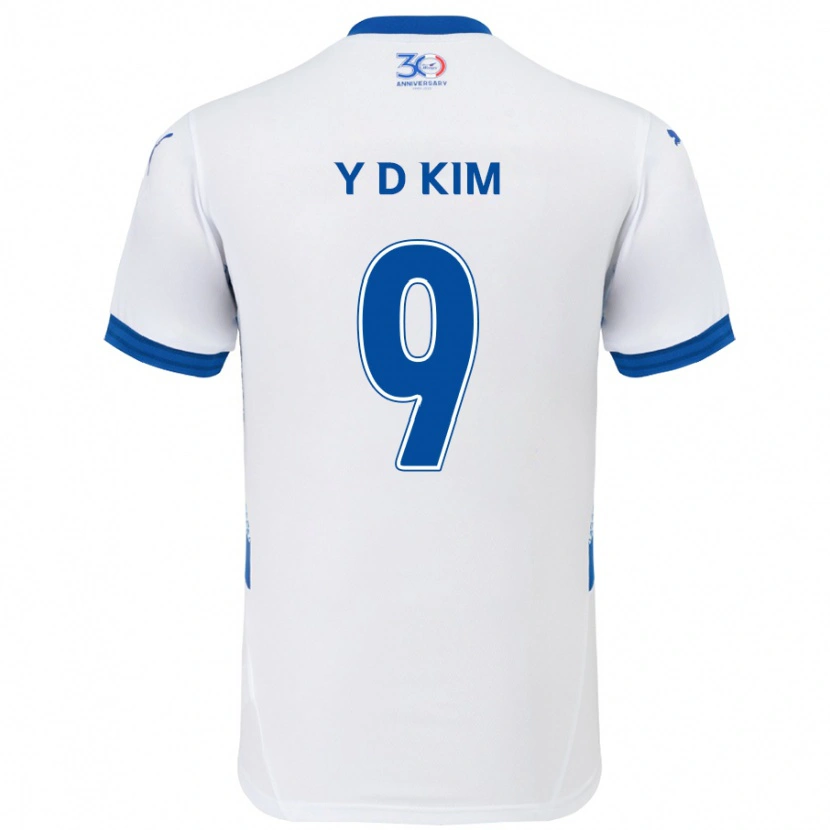 Danxen Damen Dong-Yeon Kim #9 Weiß Königsblau Auswärtstrikot Trikot 2025/26 T-Shirt Österreich