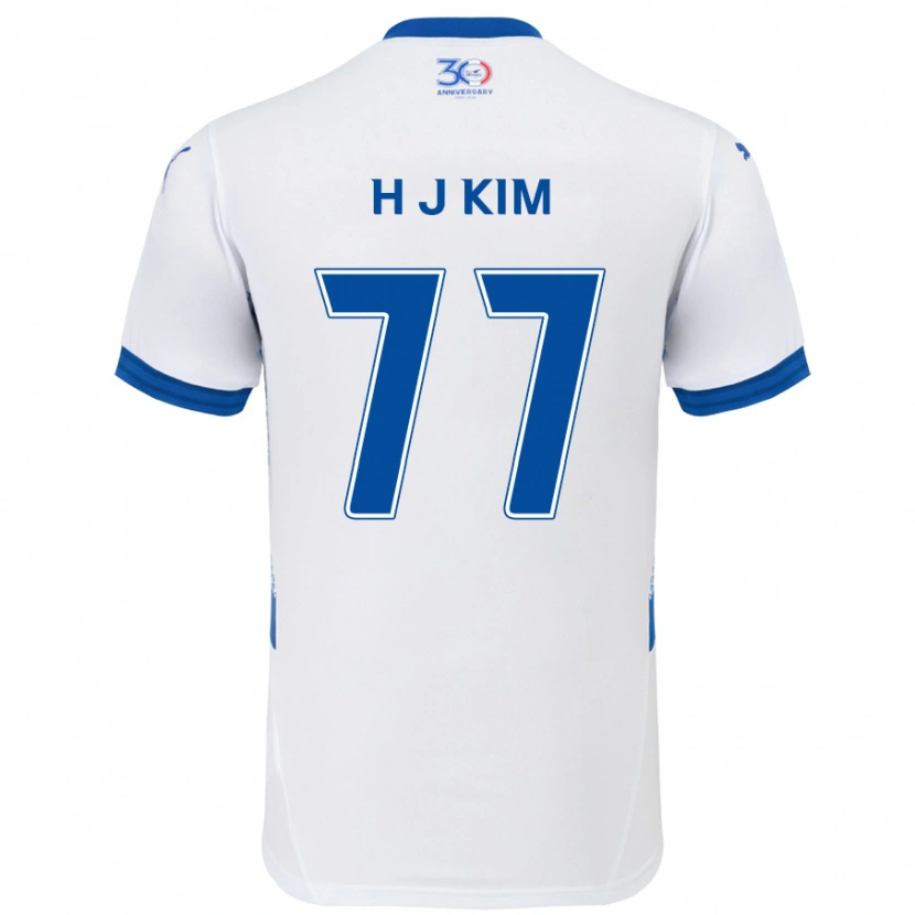 Danxen Damen Ji-Hyun Kim #77 Weiß Königsblau Auswärtstrikot Trikot 2025/26 T-Shirt Österreich