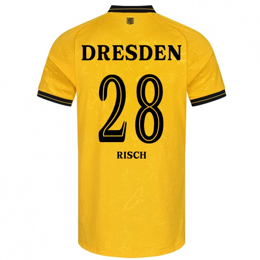 Danxen Damen Sascha Risch #28 Gelb Schwarz Heimtrikot Trikot 2025/26 T-Shirt Österreich
