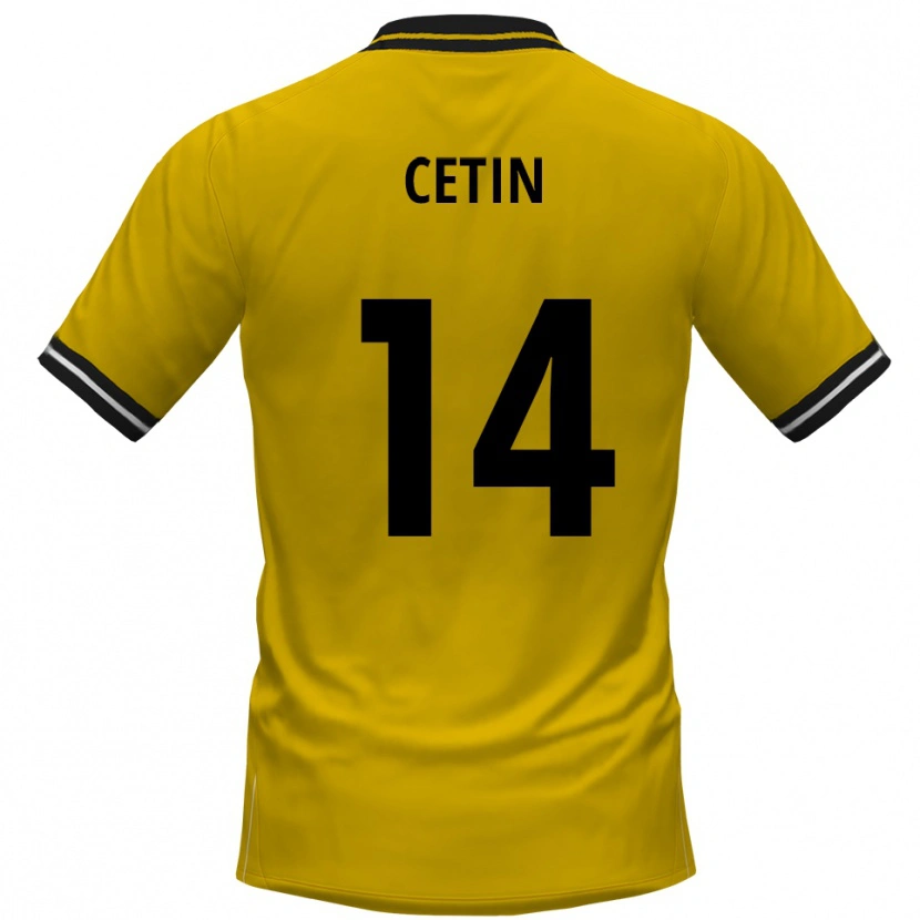 Danxen Damen Mikail Cetin #14 Gelb Schwarz Heimtrikot Trikot 2025/26 T-Shirt Österreich