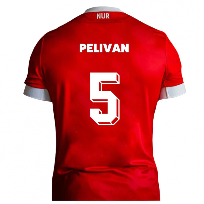 Danxen Damen Dominik Pelivan #5 Rot Weiß Heimtrikot Trikot 2025/26 T-Shirt Österreich