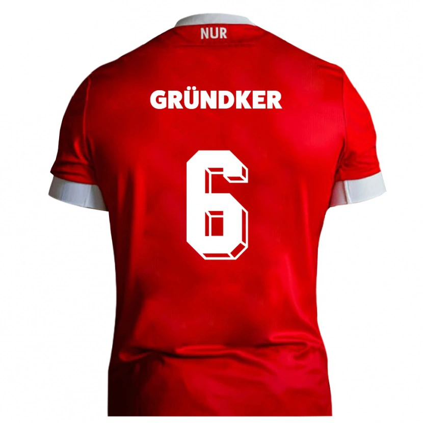 Danxen Damen Julien Gründker #6 Rot Weiß Heimtrikot Trikot 2025/26 T-Shirt Österreich