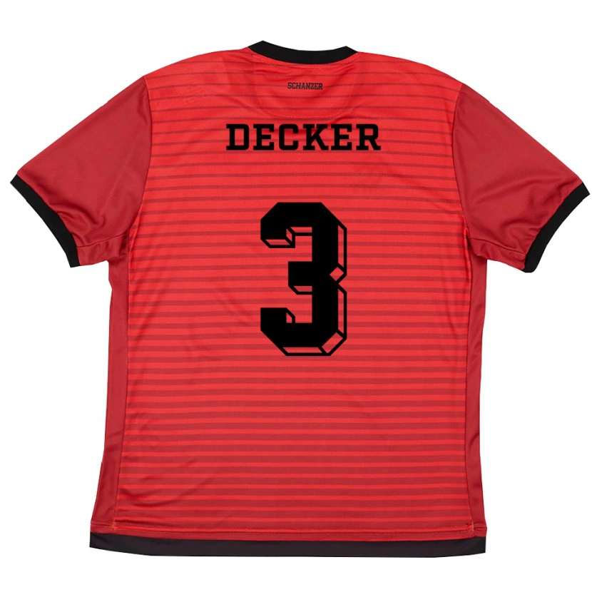 Danxen Damen Elias Decker #3 Rot Schwarz Heimtrikot Trikot 2025/26 T-Shirt Österreich