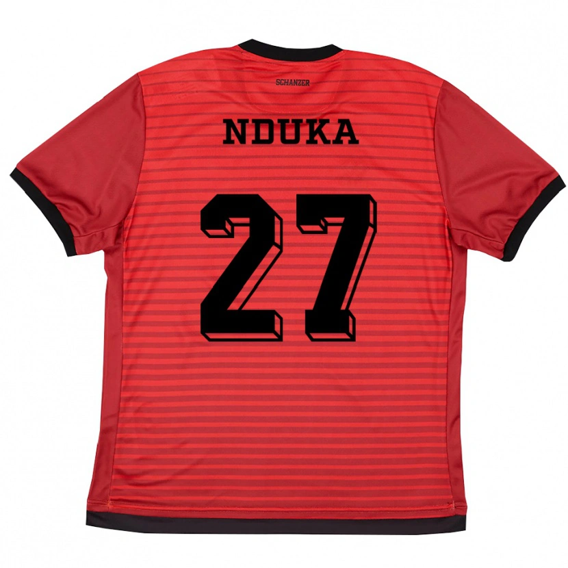Danxen Damen Donald Nduka #27 Rot Schwarz Heimtrikot Trikot 2025/26 T-Shirt Österreich