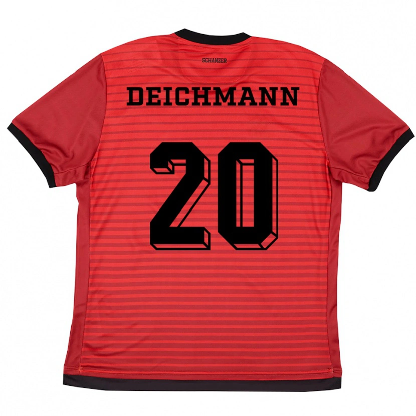 Danxen Damen Yannick Deichmann #20 Rot Schwarz Heimtrikot Trikot 2025/26 T-Shirt Österreich