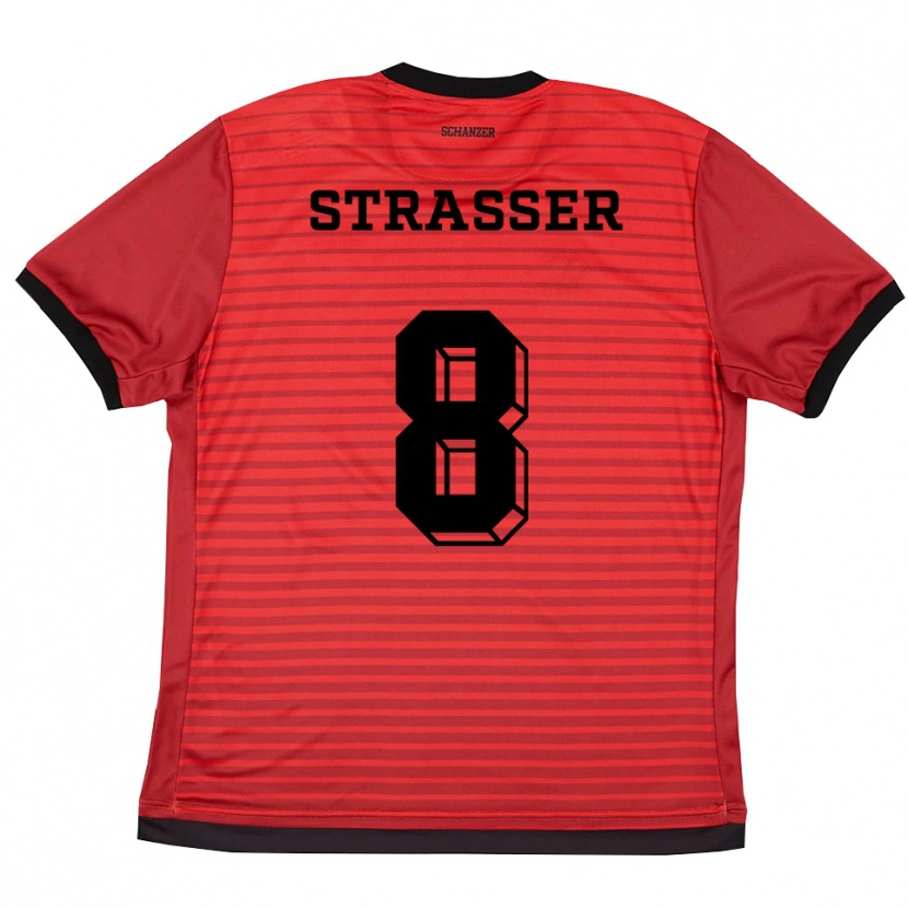 Danxen Damen Vincent Straßer #8 Rot Schwarz Heimtrikot Trikot 2025/26 T-Shirt Österreich
