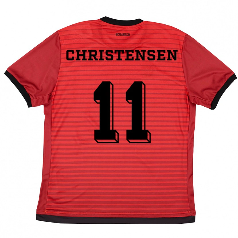 Danxen Damen Frederik Christensen #11 Rot Schwarz Heimtrikot Trikot 2025/26 T-Shirt Österreich