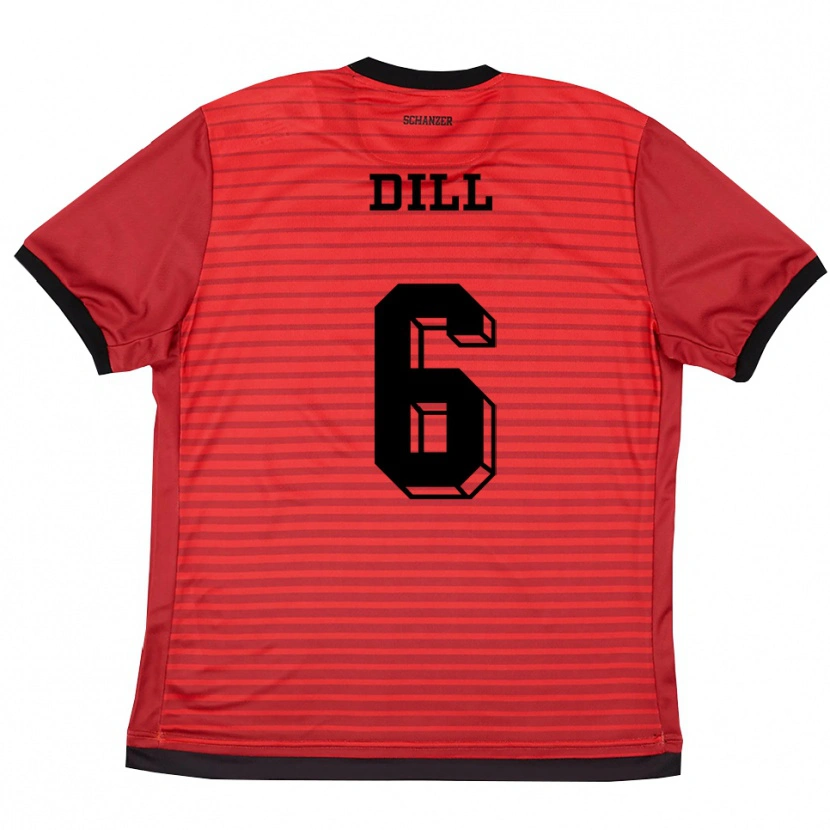 Danxen Damen Fabio Dill #6 Rot Schwarz Heimtrikot Trikot 2025/26 T-Shirt Österreich
