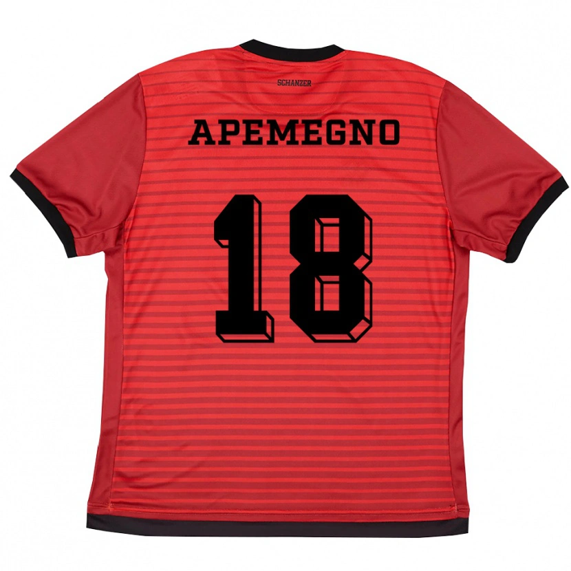 Danxen Damen Elom Apemegno #18 Rot Schwarz Heimtrikot Trikot 2025/26 T-Shirt Österreich