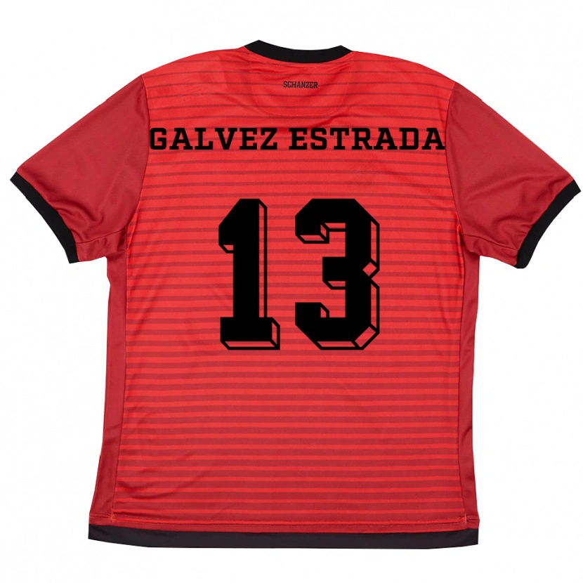 Danxen Damen Larissa Galvez Estrada #13 Rot Schwarz Heimtrikot Trikot 2025/26 T-Shirt Österreich