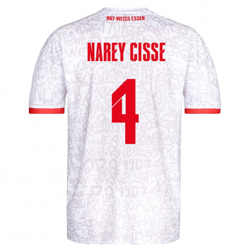 Danxen Damen Ibrahim Narey Cisse #4 Weiß Rot Heimtrikot Trikot 2025/26 T-Shirt Österreich