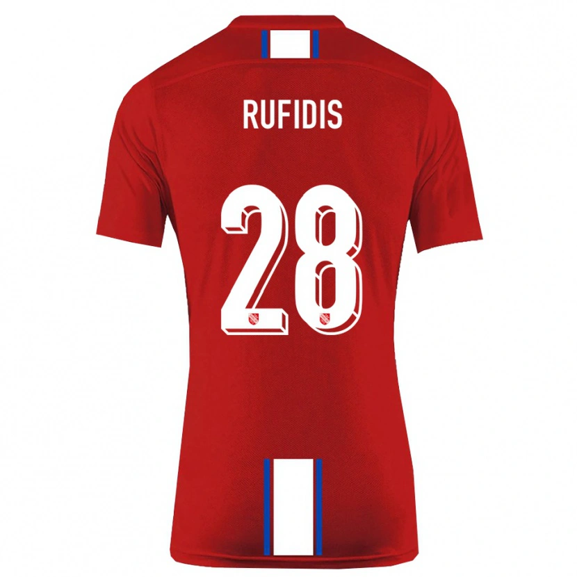 Danxen Damen Julian Rufidis #28 Rot Weiß Heimtrikot Trikot 2025/26 T-Shirt Österreich