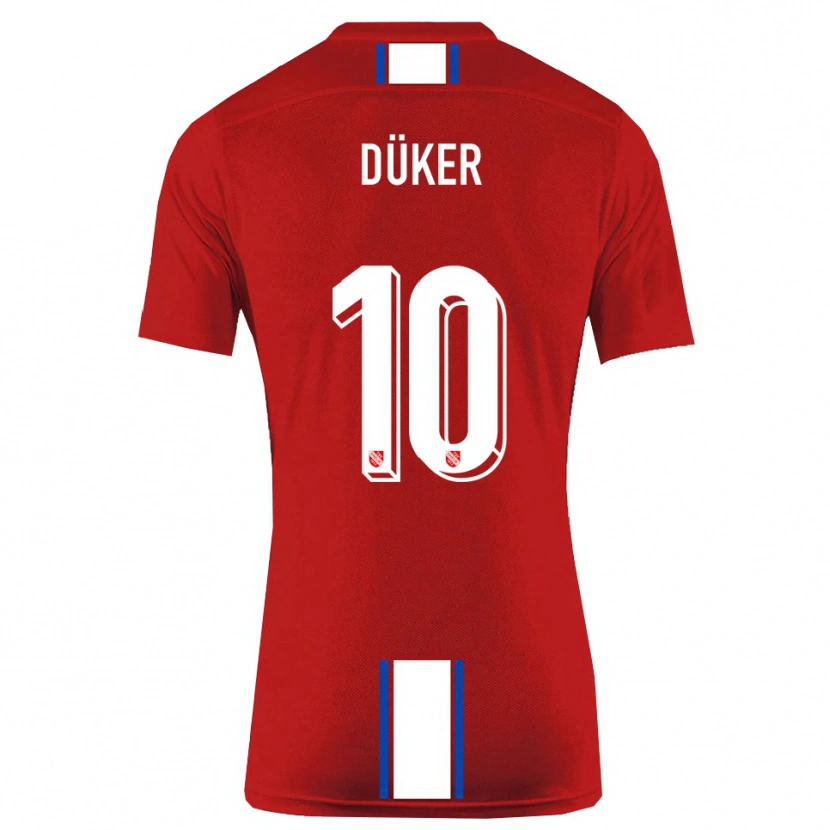 Danxen Damen Julius Düker #10 Rot Weiß Heimtrikot Trikot 2025/26 T-Shirt Österreich