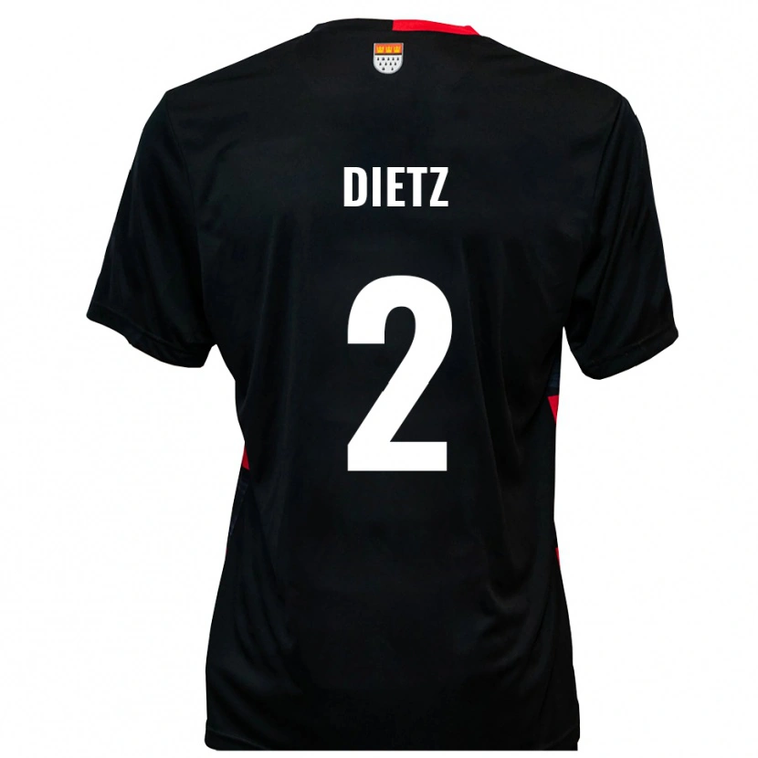 Danxen Damen Lars Dietz #2 Schwarz Rot Heimtrikot Trikot 2025/26 T-Shirt Österreich